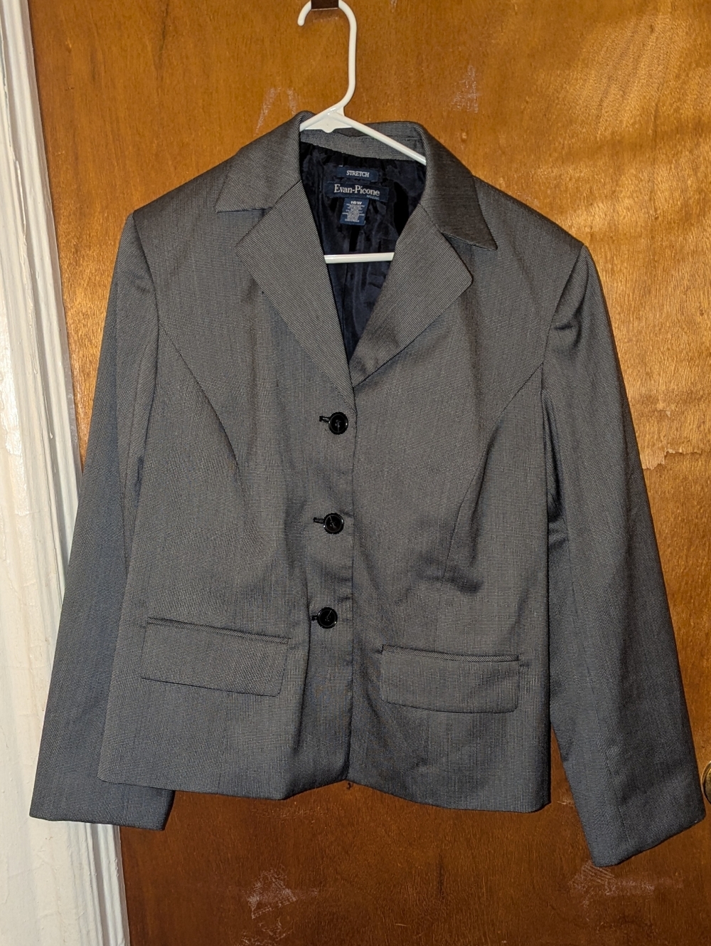 Evan Picone Charcoal Gray Women's Three-Button Blazer